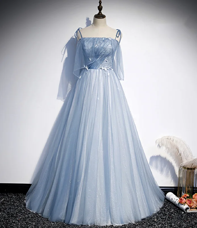 Limited Edition, Limited Price!BLUE TULLE LONG A LINE PROM DRESS EVENING DRESS cg20767 Limited Edition, Limited Price!BLUE TULLE LONG A LINE PROM DRESS EVENING DRESS cg20767