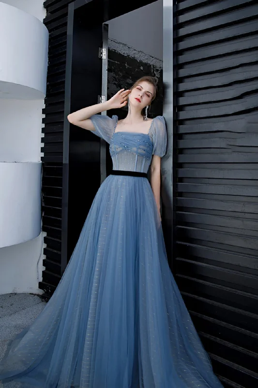 Grab Yours Before It’s Too Late!BLUE TULLE LONG A LINE PROM DRESS EVENING DRESS cg20769 Grab Yours Before It’s Too Late!BLUE TULLE LONG A LINE PROM DRESS EVENING DRESS cg20769
