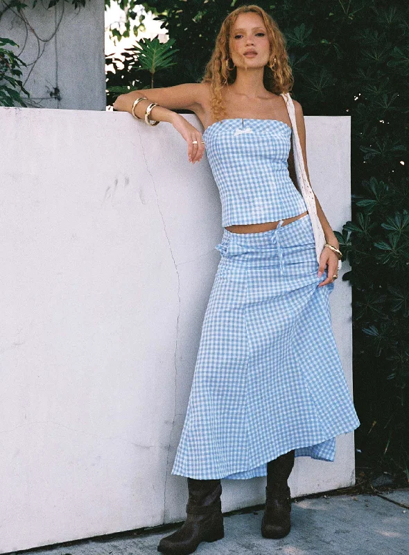 Everything Must Go!Carmino Maxi Skirt Blue Check