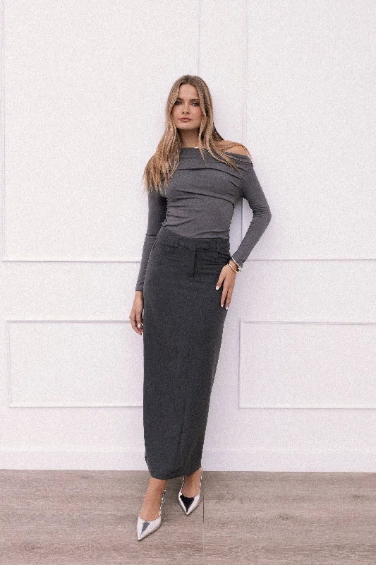 Your Dream Deal is Here!Chicca Maxi Skirt - Grey