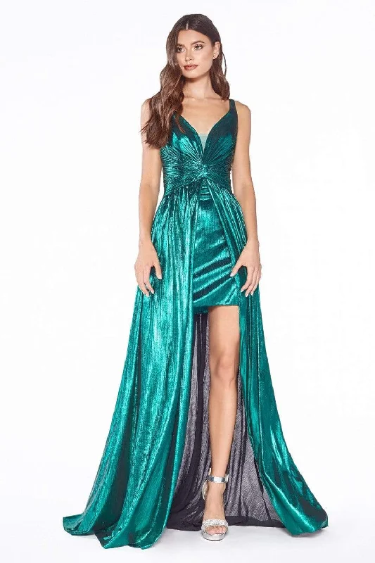 Huge Price Cuts Await!Cinderella Divine - CD0151 A-Line Metallic Dress with Mini Skirt Huge Price Cuts Await!Cinderella Divine - CD0151 A-Line Metallic Dress with Mini Skirt