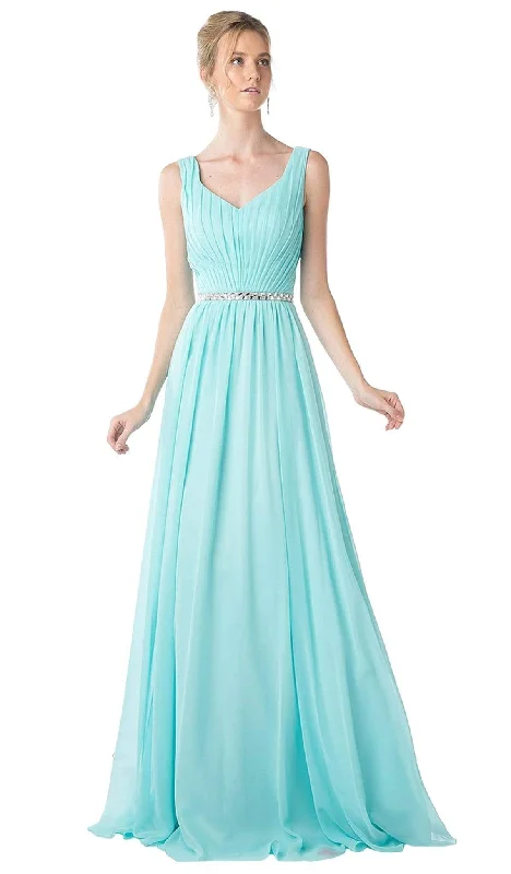 Exclusive Deals Just for You!Cinderella Divine - Sleeveless Pleated V-Neck Bodice A-Line Gown Exclusive Deals Just for You!Cinderella Divine - Sleeveless Pleated V-Neck Bodice A-Line Gown