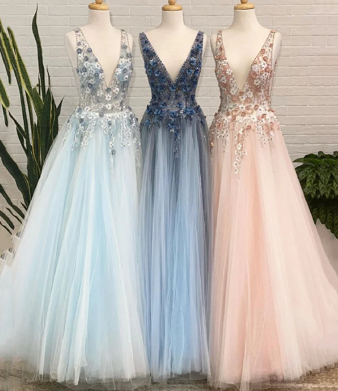 Everything Must Go!CUTE V NECK LACE LONG A LINE PROM DRESS EVENING DRESS    cg20882