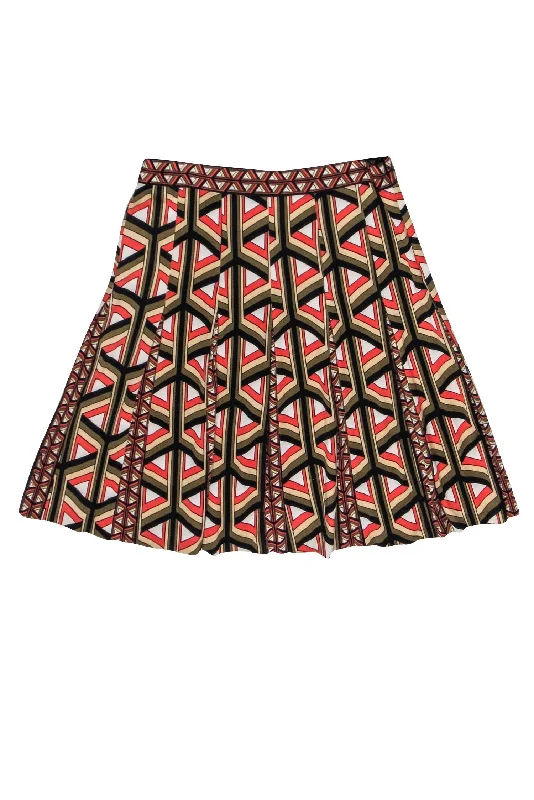 Huge Price Cuts Await!Diane von Furstenberg - Orange, Black, Cream, & Olive Print Pleated Skirt Sz 4 Huge Price Cuts Await!Diane von Furstenberg - Orange, Black, Cream, & Olive Print Pleated Skirt Sz 4