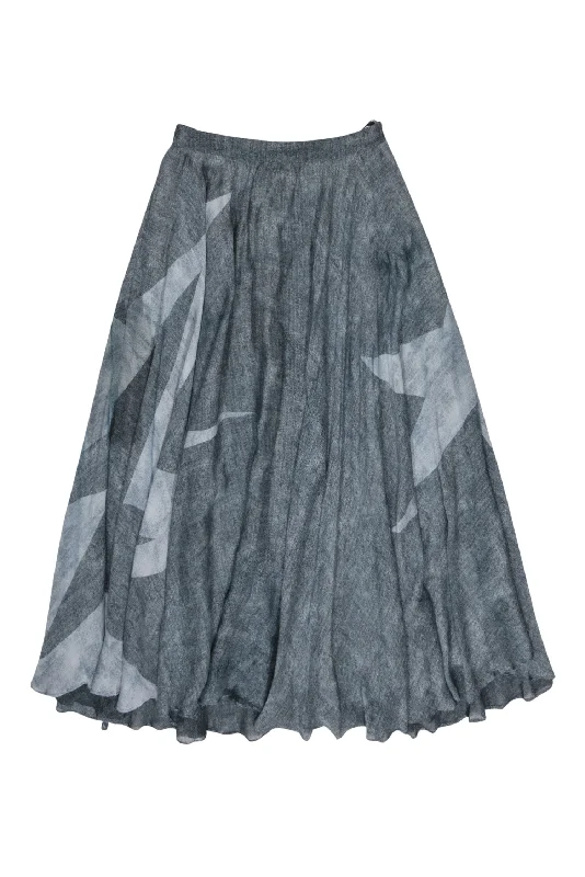 Seasonal Sale – Shop Now!Elle Sasson - Blue Printed Silk Maxi Skirt Sz 4