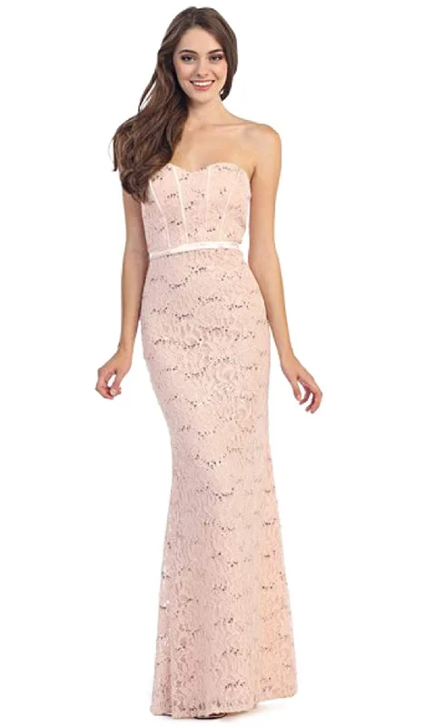 Best Deals Just for You!Eureka Fashion - Strapless Corset Bodice Lace Sheath Evening Gown Best Deals Just for You!Eureka Fashion - Strapless Corset Bodice Lace Sheath Evening Gown