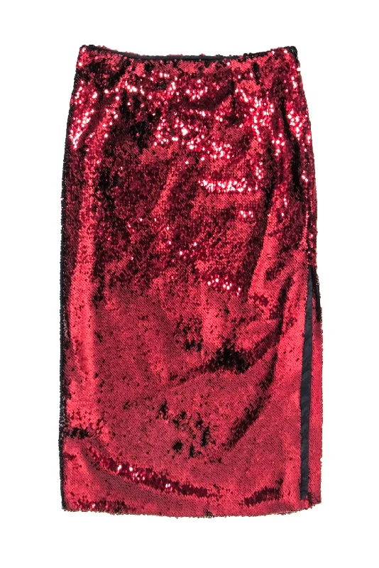 Exclusive Deals Just for You!G. Label by Goop - Copper Red Sequin Midi Skirt Sz 6