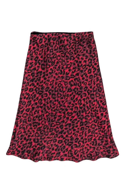 Get the Best for Less!Gerard Darel - Red Leopard Print Slip Skirt Sz 4