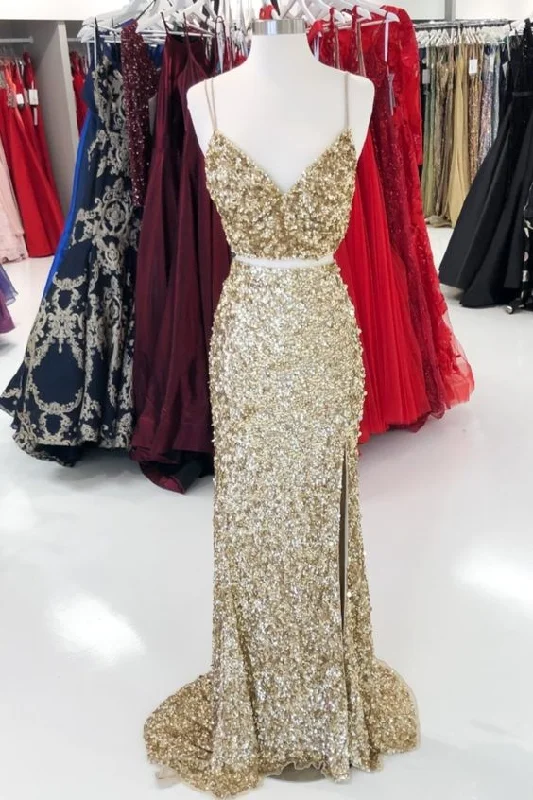 Exclusive Savings This Week!Gold Sequins Party Dress prom gown   cg20775