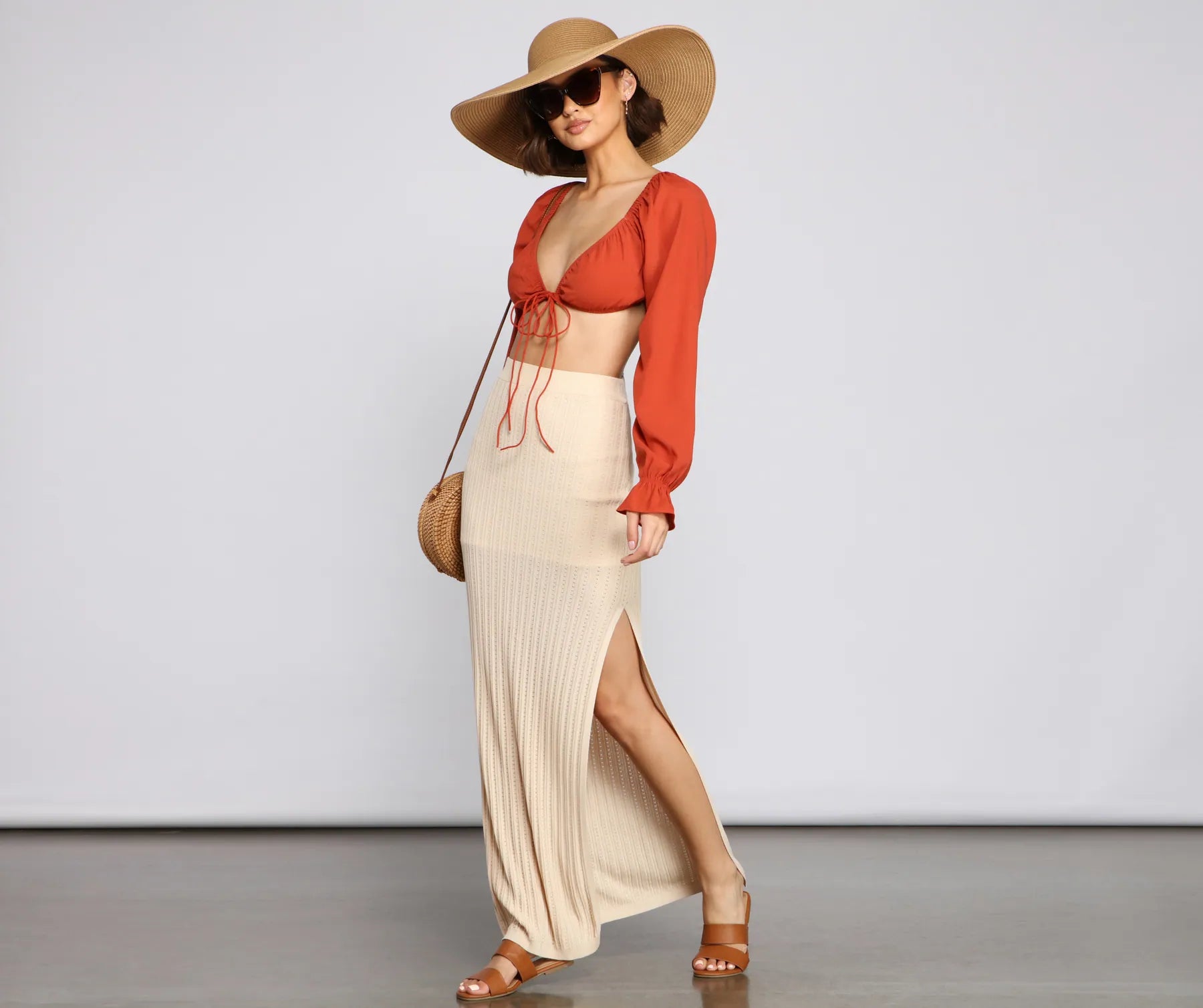 Save Like Never Before!High Slit Maxi Knit Skirt
