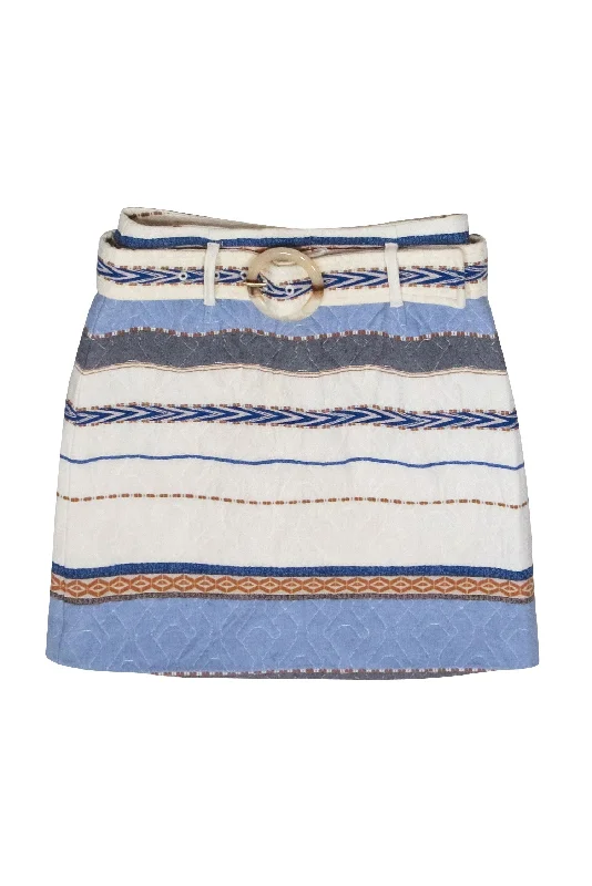The Best Deals Won’t Wait!Intermix - Ivory Striped Quilted Mini Skirt w/ Removable Belt Sz 2 The Best Deals Won’t Wait!Intermix - Ivory Striped Quilted Mini Skirt w/ Removable Belt Sz 2