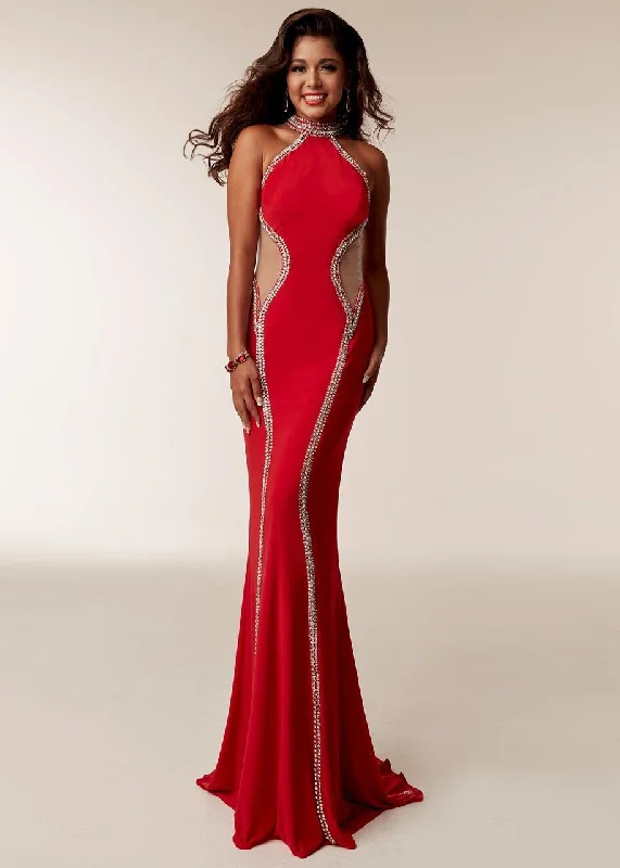 Best Deals Just for You!Jasz Couture - 6208 High Halter Contoured Jewel-Trimmed Panel Gown Best Deals Just for You!Jasz Couture - 6208 High Halter Contoured Jewel-Trimmed Panel Gown