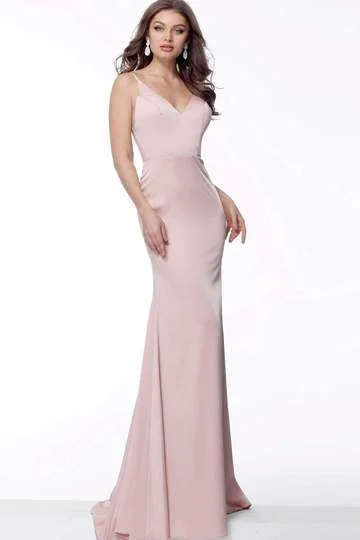Act Fast – Limited Time Savings!Jovani - Fitted V-Neck Satin Evening Dress 66682SC - 1 pc Blush In Size 4 Available Act Fast – Limited Time Savings!Jovani - Fitted V-Neck Satin Evening Dress 66682SC - 1 pc Blush In Size 4 Available