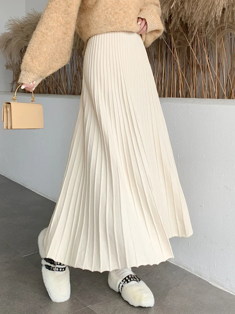 Your Shopping Wish, Our Discount Command!Knitted Long Maxi Casual Solid Thick Warm A-Line High Waist Ankle Length Skirt Your Shopping Wish, Our Discount Command!Knitted Long Maxi Casual Solid Thick Warm A-Line High Waist Ankle Length Skirt