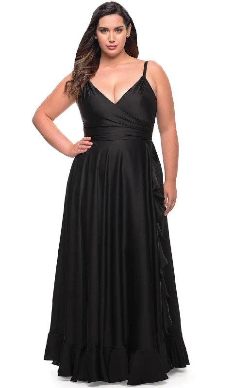 Special Offer – Act Fast!La Femme 29740 - Ruffled Slit Evening Dress