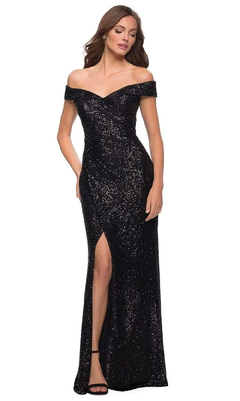 Only a Few Left – Order Now!La Femme - 29831 Off Shoulder High Slit Full Sequin Gown Only a Few Left – Order Now!La Femme - 29831 Off Shoulder High Slit Full Sequin Gown