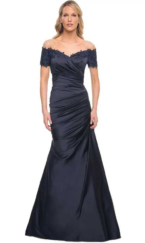 Snag the Best Prices Now!La Femme 30199 - Satin Lace Pleated Mother of the Groom Gown Snag the Best Prices Now!La Femme 30199 - Satin Lace Pleated Mother of the Groom Gown