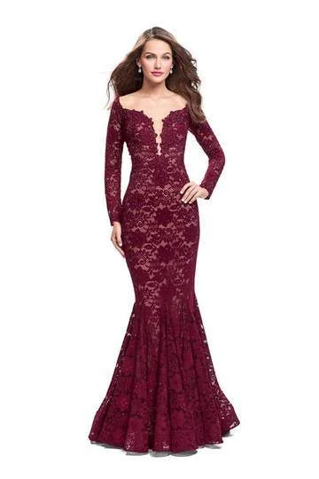 Your Wallet Will Thank You!La Femme - Fitted Beaded Plunging Sweetheart Mermaid Dress 25607SC - 1 pc Garnet In Size 8 Available Your Wallet Will Thank You!La Femme - Fitted Beaded Plunging Sweetheart Mermaid Dress 25607SC - 1 pc Garnet In Size 8 Available