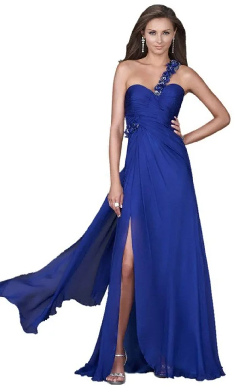 Your Discount is Waiting!La Femme - One Shoulder Draped Sash Long Dress 16559SC