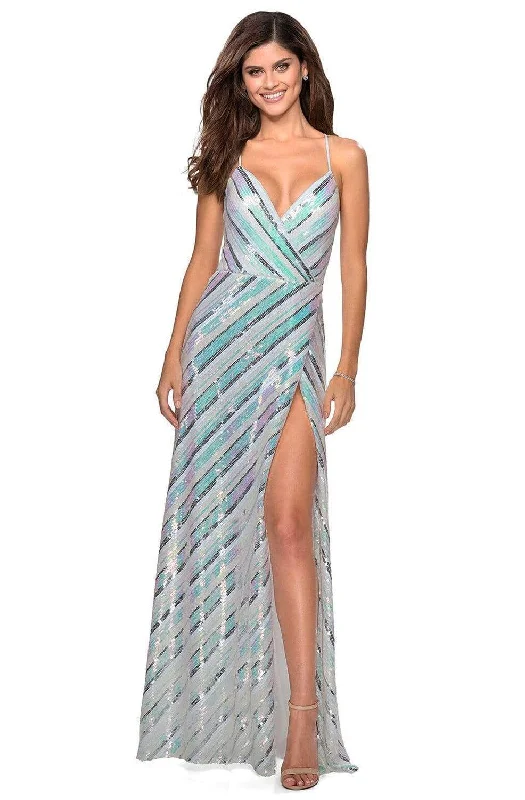 Your Dream Deal is Here!La Femme - Sleeveless Spaghetti Straps Sequin A-Line Dress 28717SC - 1 pc White/Multi In Size 10 Available Your Dream Deal is Here!La Femme - Sleeveless Spaghetti Straps Sequin A-Line Dress 28717SC - 1 pc White/Multi In Size 10 Available