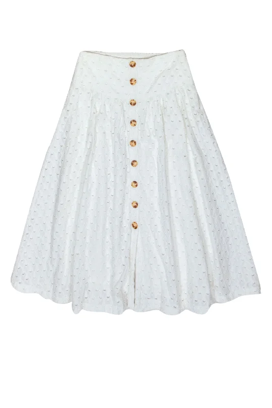 Score Big Savings Today!Maeve - White Eyelet & Embroidered Maxi Skirt w/ Faux Buttons Sz 0 Score Big Savings Today!Maeve - White Eyelet & Embroidered Maxi Skirt w/ Faux Buttons Sz 0