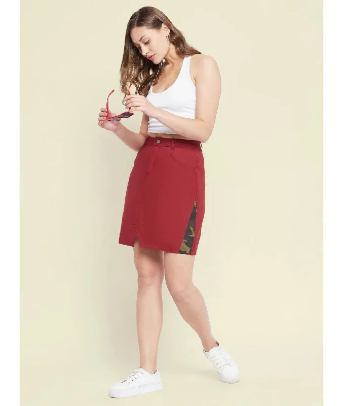 Your Shopping Wish, Our Discount Command!Stretchable Knee length Side Patch Denim Skirt Your Shopping Wish, Our Discount Command!Stretchable Knee length Side Patch Denim Skirt