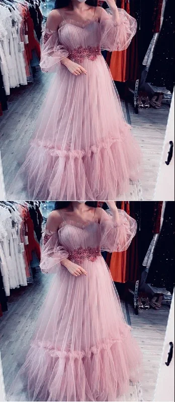 Buy More, Pay Less!Mauve Pink Prom Dresses with sleeves    cg20764