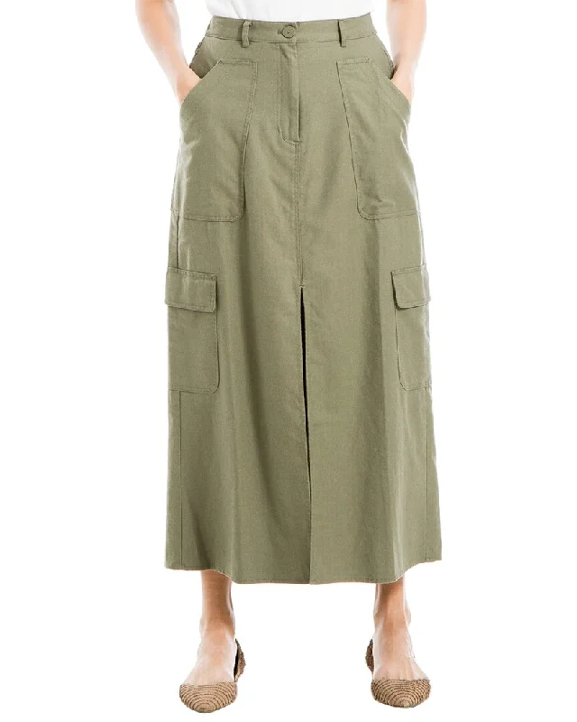 Special Offer – Act Fast!Max Studio Long Linen-Blend Cargo Skirt