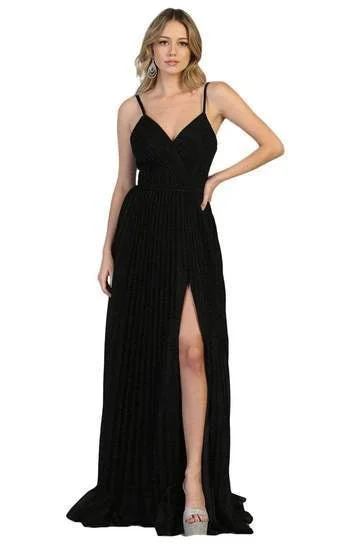 Get Ready to Save!May Queen - Sleeveless V-Neck Slit A-Line Dress MQ1795