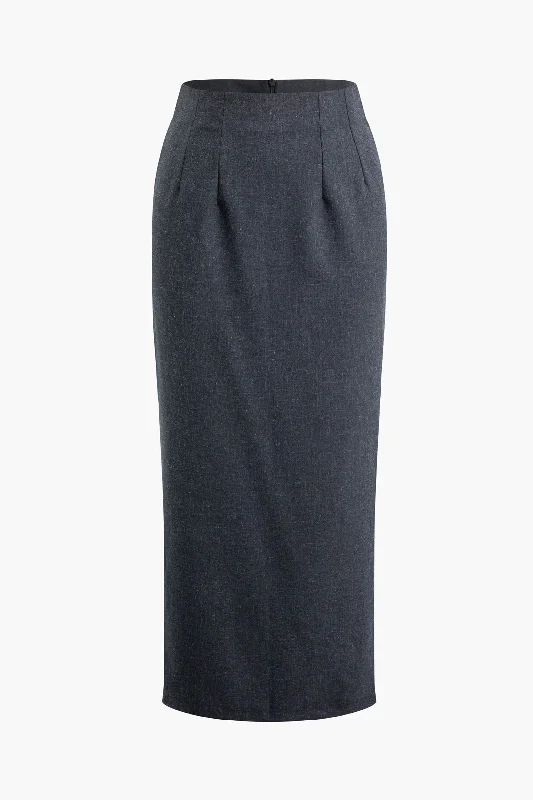Exclusive Savings This Week!Solid Split Midi Skirt