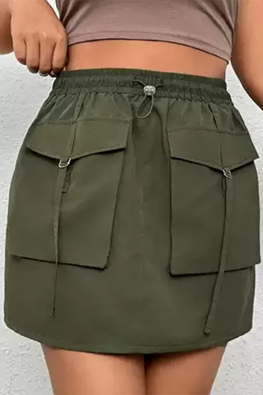Limited-Time Price Drop!Flap Pocket Cargo Mini Skirt