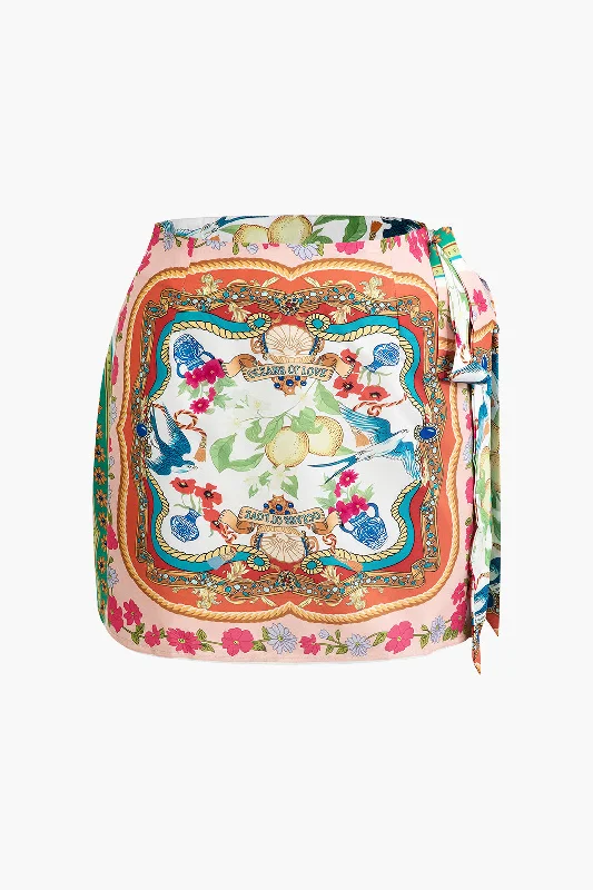 Your Discount is Waiting!Floral Print Knot Mini Skirt