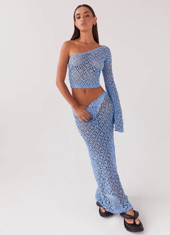 Save More When You Shop More!Merliah Crochet Maxi Skirt - Blue
