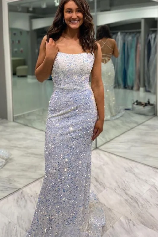 Lowest Prices Guaranteed!mermaid white sequined long prom dress with lace up back cg20778 Lowest Prices Guaranteed!mermaid white sequined long prom dress with lace up back cg20778