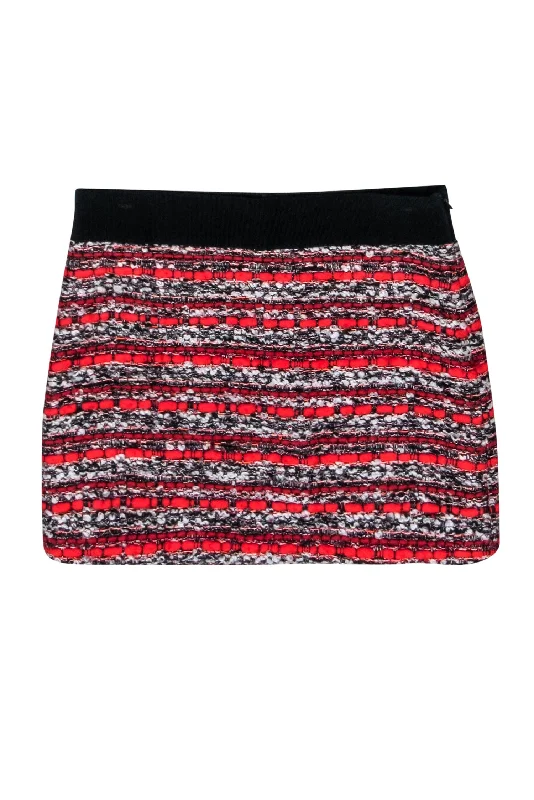 The Best Offers Are Here!Milly - Red, Black, & Grey Tweed Mini Skirt Sz 4