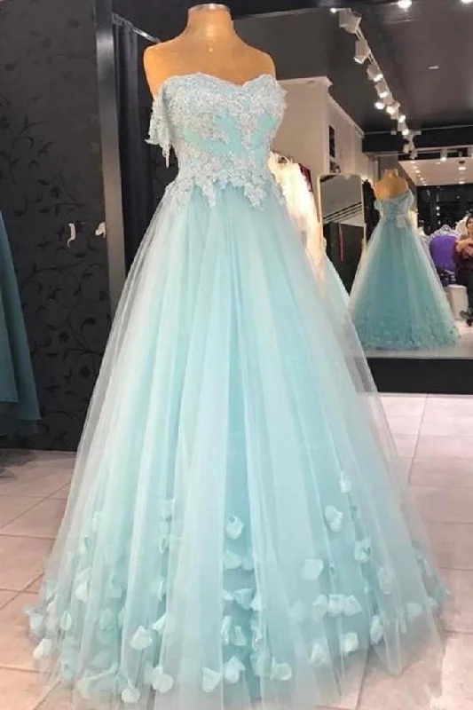 Your Shopping Spree Starts Here!Mint Blue Sweetheart Tulle With Lace And Flowers Formal Dress, Tulle Long Prom Dress Party Dress cg20878 Your Shopping Spree Starts Here!Mint Blue Sweetheart Tulle With Lace And Flowers Formal Dress, Tulle Long Prom Dress Party Dress cg20878