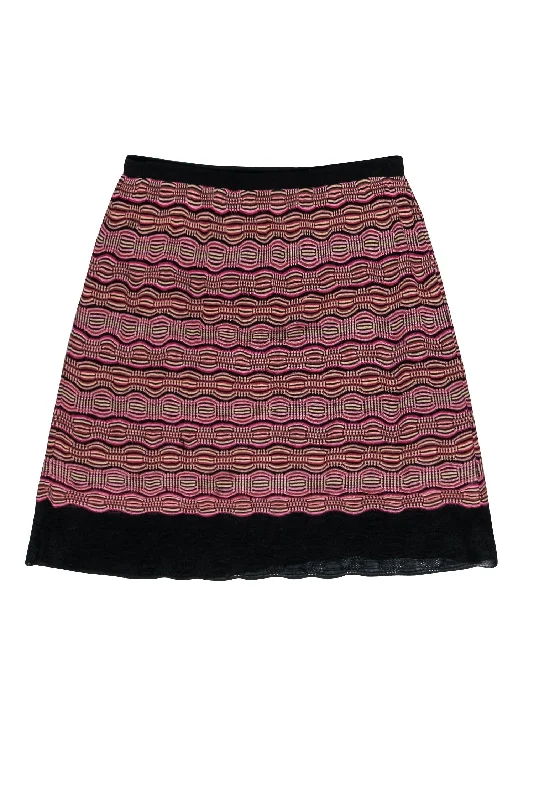 Best Price of the Season!Missoni - Pink & Black Print Knit Skirt Sz 8