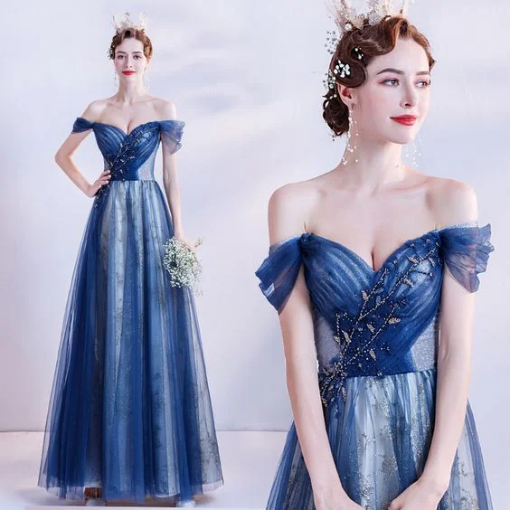 Buy More, Save More!Off the Shoulder navy blue long prom dress evening dress cg20781 Buy More, Save More!Off the Shoulder navy blue long prom dress evening dress cg20781