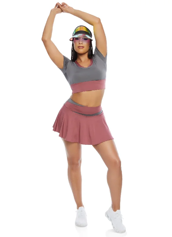 Steals and Deals Await!Color Block Performance Skort
