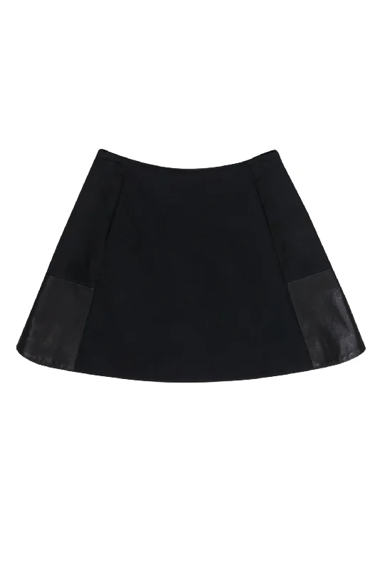 Best Price of the Season!Rag & Bone - Black "Montrose" Miniskirt w/ Leather Paneling Sz 0 Best Price of the Season!Rag & Bone - Black "Montrose" Miniskirt w/ Leather Paneling Sz 0