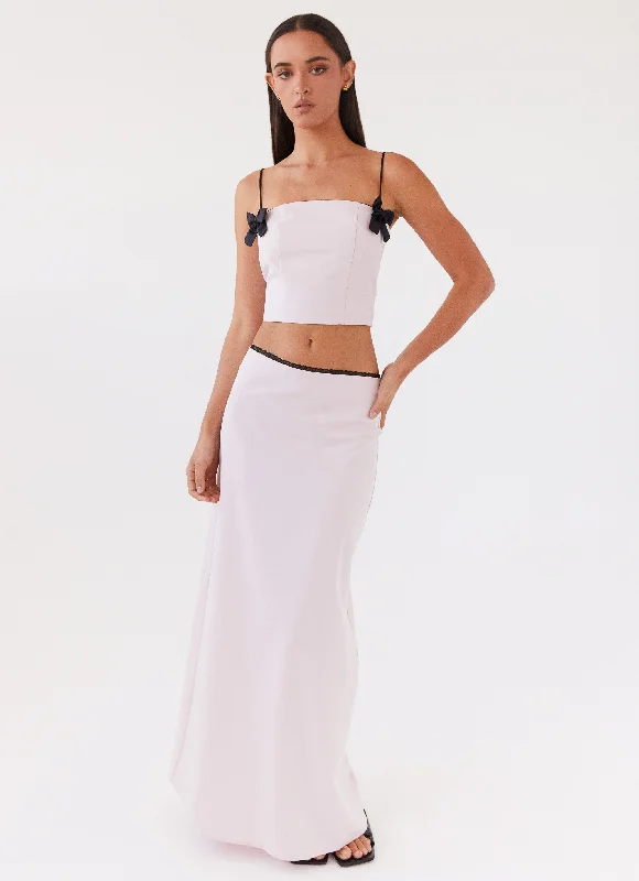 Score Big Savings Today!Rushing Back Maxi Skirt - Mauve