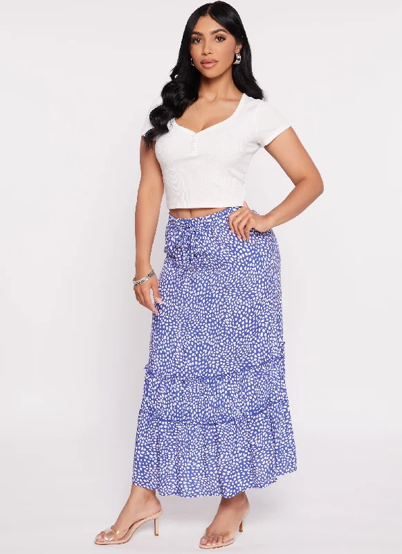 Score Big Savings Today!Tiered High Waist Maxi Skirt