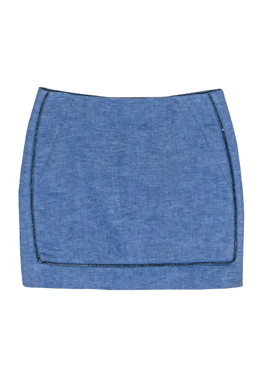 Best Price of the Season!Sandro - Light Blue Denim Miniskirt w/ Chain Link Trim Sz 2 Best Price of the Season!Sandro - Light Blue Denim Miniskirt w/ Chain Link Trim Sz 2