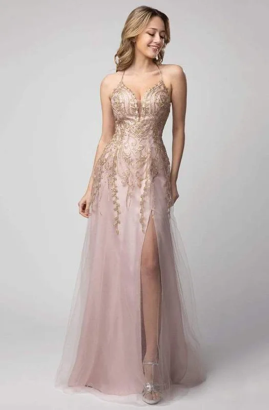 Get It Before It’s Gone!Shail K - Trailing Beaded Applique Lace Up Dress 936