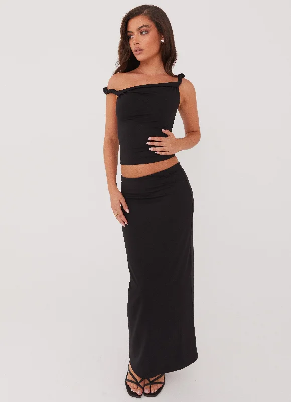 Unlock Huge Savings Now!Solace Soul Maxi Skirt - Black