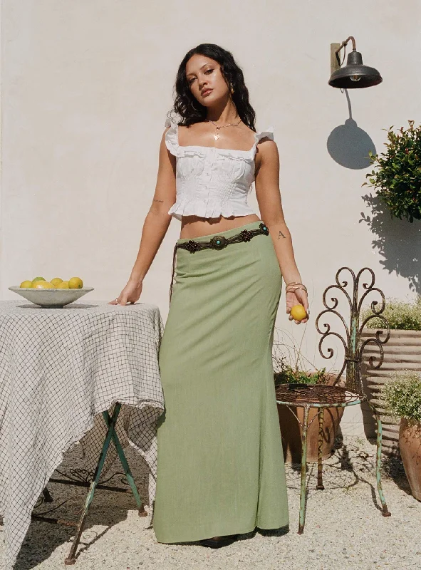 Limited-Time Price Drop!Sophia Maxi Skirt Green