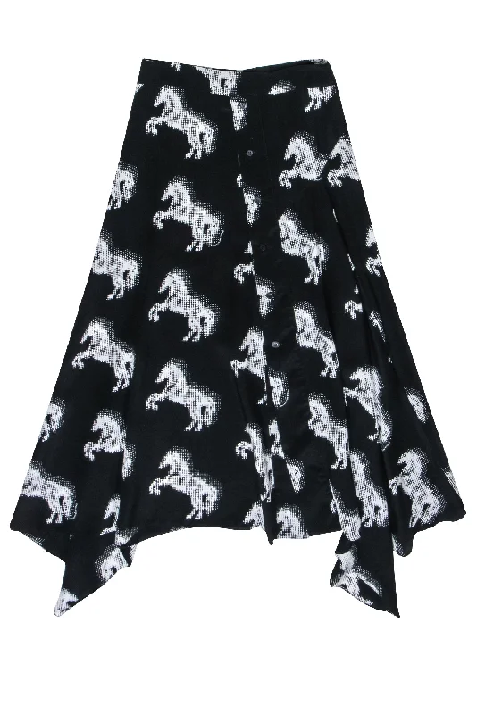 Every Deal is a Steal!Stella McCartney - Black & White "Pixel" Horse Print Skirt Sz 2