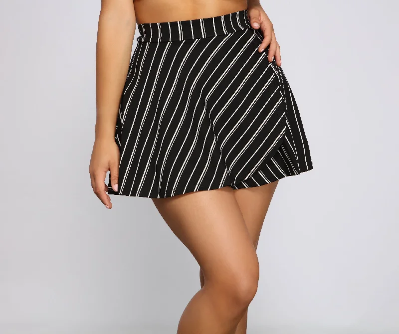 Limited Edition, Limited Price!Striped And Stylish Skort