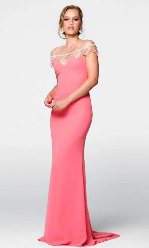 The Sale You’ve Been Waiting For!Tarik Ediz - 50057 Off The Shoulder Sheath Dress - 1 pc Cream In Size 2 Available The Sale You’ve Been Waiting For!Tarik Ediz - 50057 Off The Shoulder Sheath Dress - 1 pc Cream In Size 2 Available