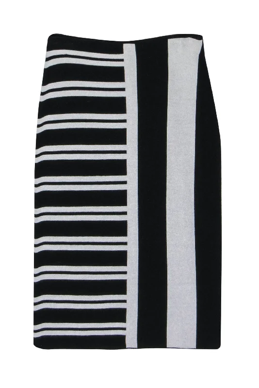 Snag the Best Prices Now!Theory - Black & White Striped Knit Midi Skirt Sz S